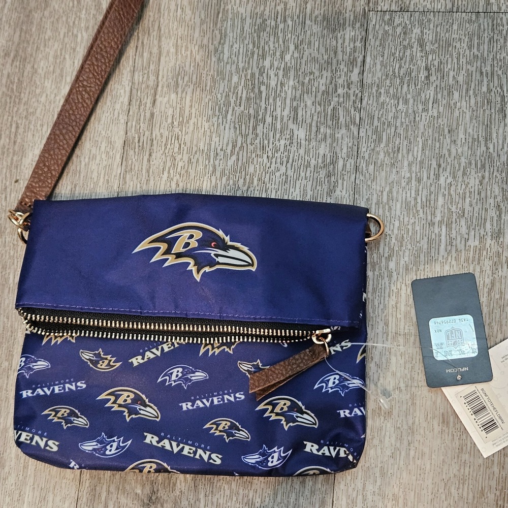 Baltimore Ravens printed fold-over nylon purse wristlet clutch by FOCO NWT